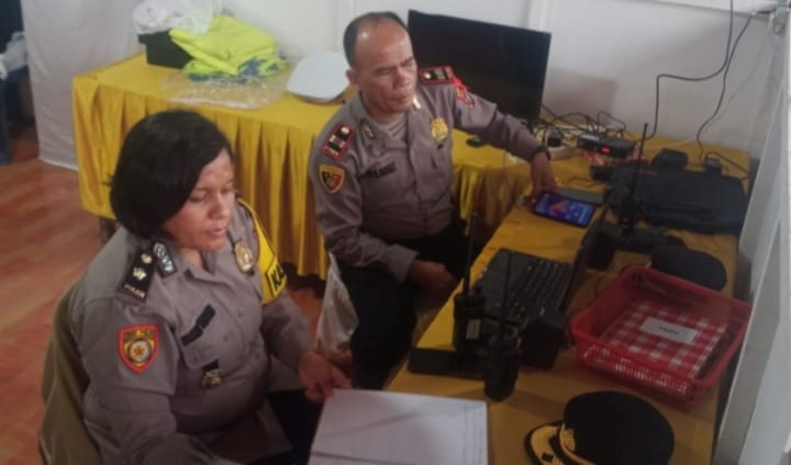 Kabag SDM Polres Langkat Cek Pos Pelayanan Ops Lilin Toba-2023